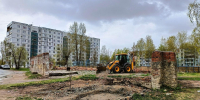Фотофакт: На улице Звездной в Пскове сносят стены амфитеатра - Pln-Pskov.Ru