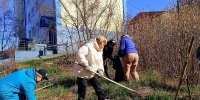 Сотрудники министерства социального обеспечения и подведомственных учреждений присоединились к уборке общественных территорий - Министерство соцобеспечения