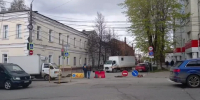 В Калуге перекрыли улицу Герцена - Калужский перекрёсток