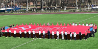 В Тульской области развернули 200-метровую копию знамени Победы - ИА Тульская служба новостей