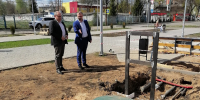 Проверка хода работ 2 этапа по благоустройству сквера с фонтаном - Администрация МР