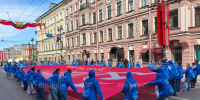 В центре Петербурга развернули Знамя Победы - Spbdnevnik.ru