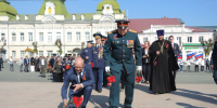 На площади X-летия Октября состоялась церемония возложения венков и цветов к мемориалу «Вечный огонь» - Вольский район