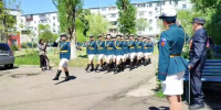 Юнармейцы Невинномысска прошли парадным расчетом для ветерана Ивана Карандина - Администрация г. Невинномысска