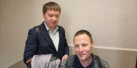Защитник Сорокина адвокат Сергей Подольский и Никита Сорокин в суде 15апреля. Фото: Катерина Иванова / МР7 - Мой район