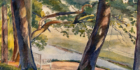 Леонид Хижинский. «Скамья Онегина» (1937). Из фондов музея-заповедника «Михайловское» - InformPskov.Ru