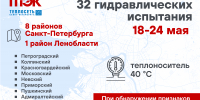 АО «ТЭК СПб» и АО «Теплосеть Санкт‑Петербурга» проведут 32 гидравлических испытания с 18 по 24 мая в Петербурге - Теплосеть Санкт-Петербурга