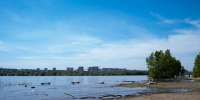 Полуострова "Зелёного острова". Парк и пляж в Омске временно скрылись под водой - ИА Омск здесь