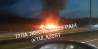 Газель загорелась на трассе М-2 под Тулой вечером 20 мая - ИА Тульская служба новостей