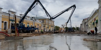 На Арбате начали заливать бетон под новую плитку - Infpol.Ru