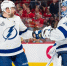 Андрей Василевский (справа) и защитник «Тампы» Эрик Чернак. Фото: Tampa Bay Lightning/x.com - Ямал-Медиа