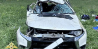 Mitsubishi Outlander улетел в кювет в Тереньгульском районе: пострадали женщина и ребёнок - Ulyanovsk.Express