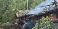 В Алакуртти сгорел аварийный пешеходный мост - SeverPost.ru