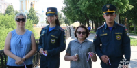 Члены Молодёжного совета Главного управления МЧС России по Рязанской области приняли участие в акции «Российский триколор» - МЧС