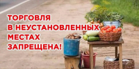 Изображение новости Напоминаем! Что торговля в неустановленных местах запрещена - Динское сельское поселение