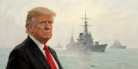 Дональд Трамп, военные корабли, ВМС США / Изображение сгенерировано ИИ GigaChat / amic.ru - ИА Амител