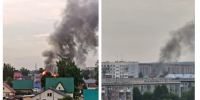 Пожар в Бердске затянул дымом центр города - Gorsite.Ru