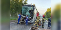 11 человек пострадали при столкновении грузовика и автобуса под Тюменью - M24.Ru