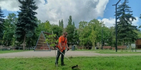 В Ровеньках продолжаются работы по покосу травы. - Город Ровеньки