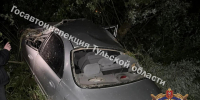Иномарка вылетела в кювет и врезалась в дерево на трассе в Заокском районе - ИА Тульская служба новостей