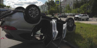 Удар с переворотом: серьезная авария случилась утром на перекрестке в Дзержинске - ТК Дзержинск