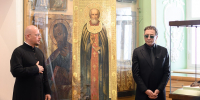 Музей христианского искусства МДА получил в дар от Григория Лепса икону преподобного Сергия Радонежского - Духовная академия