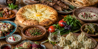 Стол с грузинскими блюдами / Фото: создано в нейросети ChatGPT - ИА Амител