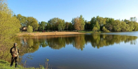 плотина пляж река рыбак рыбалка природа погода погода - ЗА Новомосковск