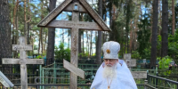 Лития на могиле послушника Олега (Черноусова) в городе Людиново - Козельская епархия