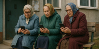 Пенсионеры со смартфонами / Изображение сгенерировано ИИ ChatGPT / amic.ru - ИА Амител