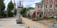 Продолжается реконструкция пешеходной зоны улиц Советской и Ленина от центра города до Входоиерусалимского храма. - Газета Тотемские вести