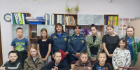 Профилактическое занятие среди детей в ЛОГБУ «Тихвинский комплексный центр социального обслуживания населения» - ГУ МЧС ЛО