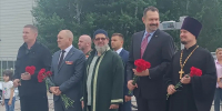 Священник принял участие в церемонии возложения цветов посвященной Дню Ветеранов Боевых действий - Ханты-Мансийская Митрополия