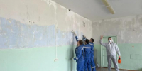 Бойцы РСО приступили к малярно-штукатурным работам в Ольском филиале МПТ - Министерство образования