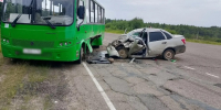 В ДТП с участием пассажирского автобуса под Глазовом пострадали пять человек - Сусанин