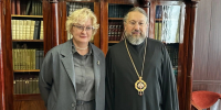Епископ Вениамин встретился с временно исполняющей обязанности директора Музея городской скульптуры М. Третьяковой - Свято-Троицкая Александро-Невская Лавра