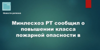 В лесах Татарстана установлен третий класс пожарной опасности - Камская новь