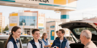 Волонтеры помогают автомобилистам на АЗС Липецка - Народное слово