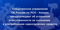 Следственное управление предупреждает об уголовной ответственности за склонение к употреблению наркотических средств - Следственный комитет