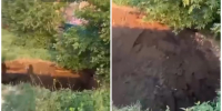 Гигантский провал оставил без воды дома в левобережной части Новосибирска - Gorsite.Ru