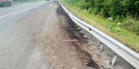 Автовоз снёс ограждение на трассе в Тайшетском округе - ИА Тайшет24