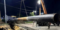 В коллектор в районе памятника Танкистов установили новую 25-метровую трубу - Город Липецк