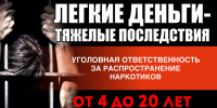 Ответственность за распространение наркотических средств и психотропных веществ - Терский район