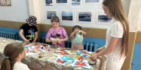 Мастер-класс "Бабочка в цветах российского флага" в клубе п. Мамониха. - Культурный центр