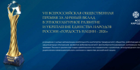 VII Всероссийская общественная премия за личный вклад в этнокультурное развитие и укрепление единства народов России «ГОРДОСТЬ НАЦИИ - 2026» - Институт развития образования и повышения квалификации