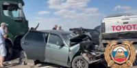 Место ДТП. Скриншот видео пресс-службы Госавтоинспекции Ростовской области - RuffNews.Ru