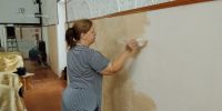 В СДК с. Кухаривка Ейского района прошёл косметический ремонт зрительного зала - Администрация Ейского района