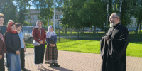 Встреча Благочинного Думиничского муниципального округа с фольклорной группой из г. Москвы - Козельская епархия