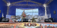 Военнослужащий военного оркестра регионального Управления Росвардии выступил на празднике «Один день с Росгвардией» к 105-летию Центрального округа - Росгвардия