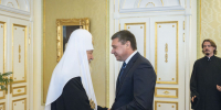 Встреча Святейшего Патриарха Кирилла с главой Тамбовской области Е. А. Первышовым и митрополитом Тамбовским Феодосием 2 - Тамбовская митрополия